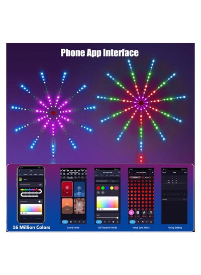 واي فاي الذكية LED أضواء قطاع الألعاب النارية RGB اللون تغيير مكبر صوت الموسيقى عن بعد