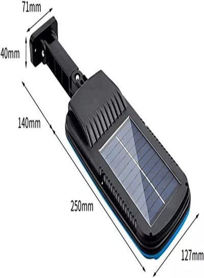 Smart Solar Street Lamp Solar Power Sensor Light Water Resistant With Remote Control Used for Outdoor Wall Lamp on Park Street (240 COB Lights. (Blue)