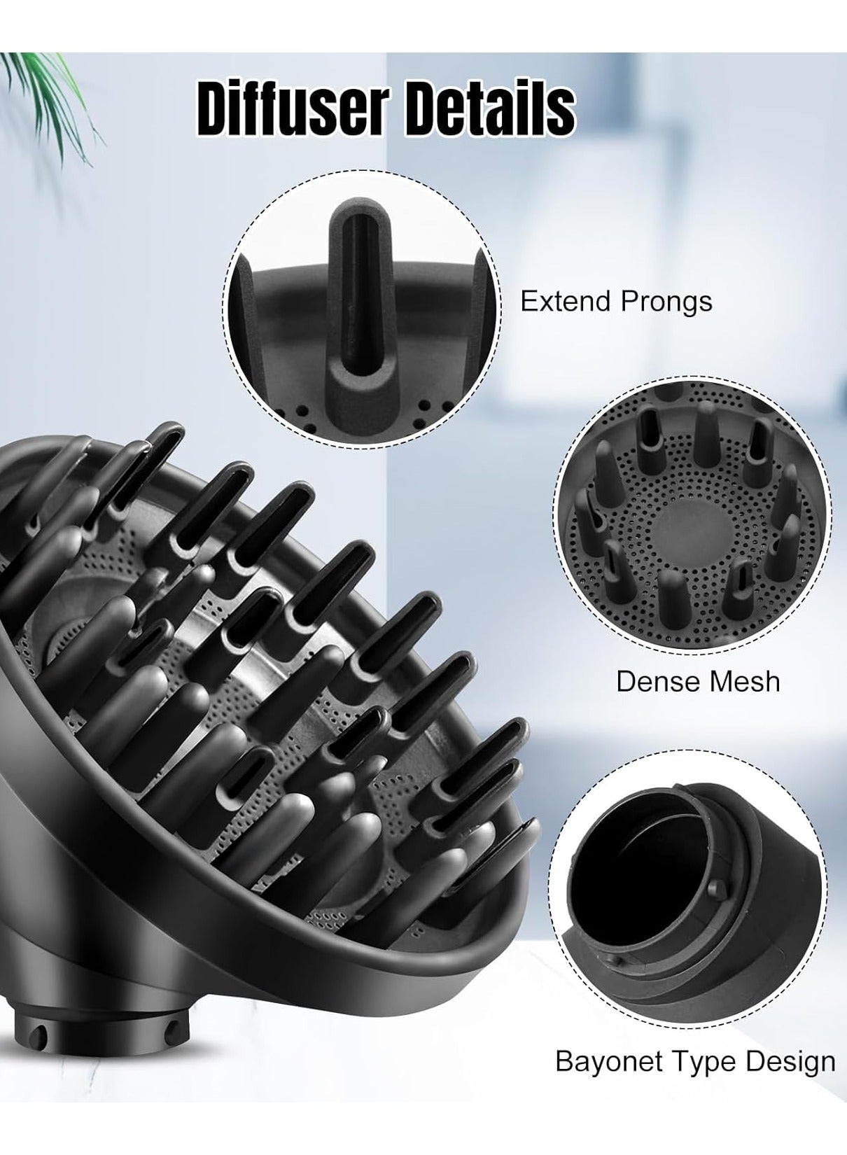 Portable Hair Styler Diffuser Attachment, Compatible with HS01, HS03 & HS05, Lightweight and Compact Design for Effortless Hair Drying and Styling