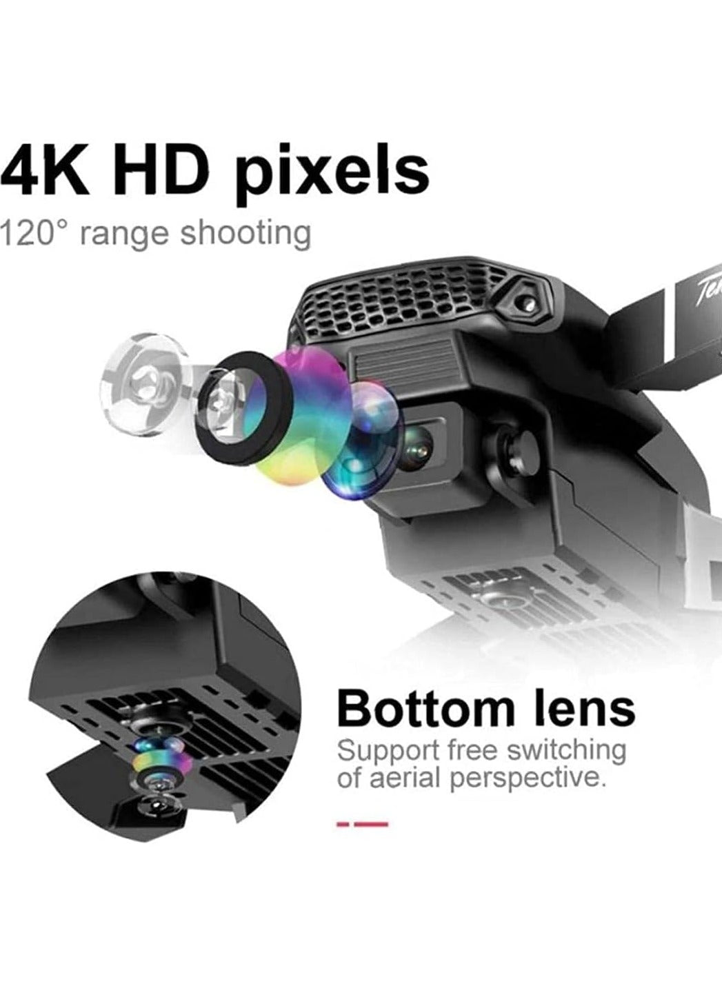 Foldable Quadcopter E88 Pro Max Drone with 4K Dual Camera for Adults, Remote Control Drone with Gesture Selfie, 3D Flips, Waypoint Flight, Altitude Hold, Long Control Range, Battery and Carrying Bag, Perfect Gift for Boys, Girls and Beginners