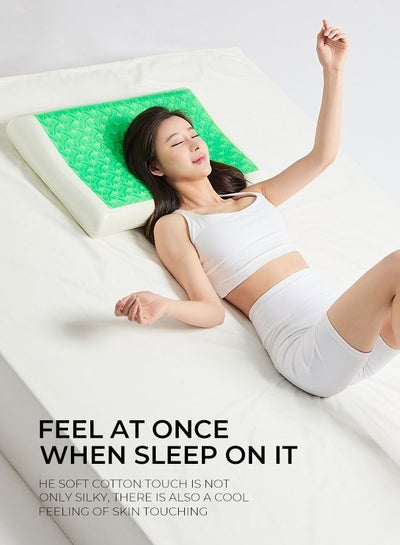 وسادة مريحة من إسفنج ميموري جيلي - وسادة عنق محيطية للنوم، دعم لتقويم العظام، تخفيف آلام الرقبة والكتف، مريحة لنائمي الجانب والظهر والمعدة