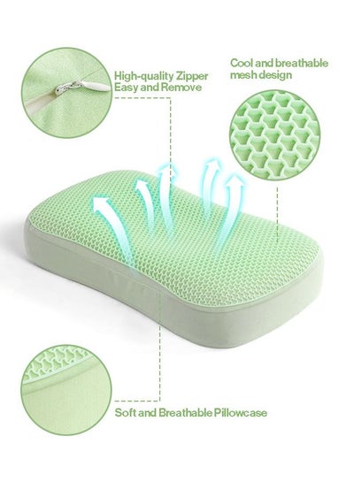 وسادة نوم مريحة وسادة بكتين عنق الرحم على شكل موجة مع جل تبريد عالي المرونة