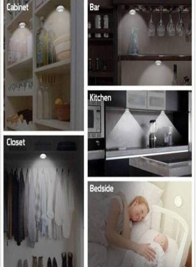 3 قطع ضوء تحت الخزانة لاسلكي ذكي LED مصباح ليلي يعمل بالبطارية مصباح التحكم عن بعد للمطبخ وخزانة الملابس وممر الدرج ومصباح السقف المثبت على السقف