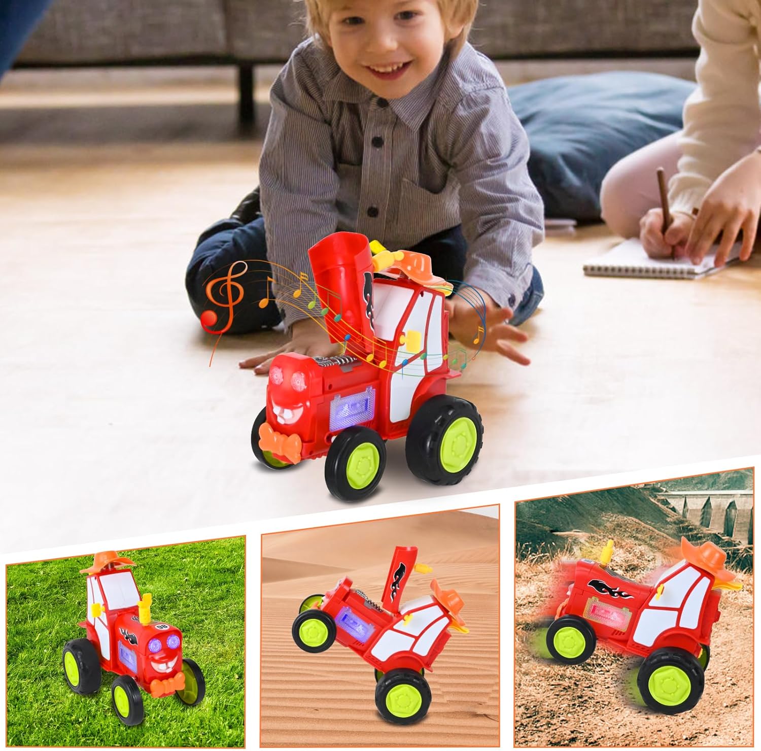 سيارة نيراجرون للتحكم عن بعد، لعبة سيارة قفز راقصة مجنونة، شاحنات RC مزدوجة الجوانب مع مصابيح أمامية وموسيقى، سيارة هزازة لاسلكية للتحكم عن بعد كهدية عيد ميلاد للأطفال