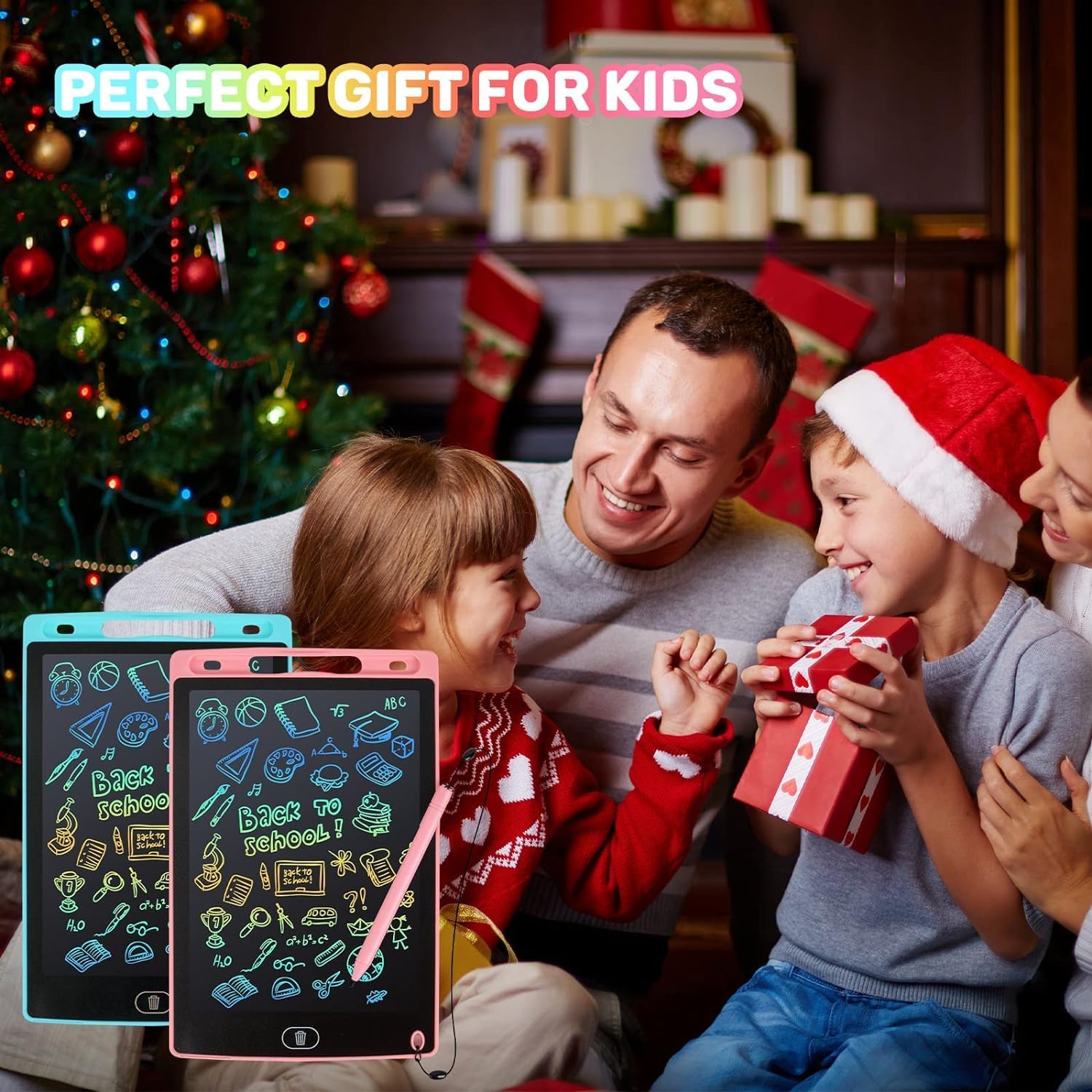 لوح كتابة LCD من كوجاباني، عبوتان من لوحات الرسم للأطفال من عمر 3 إلى 6 سنوات، 8.5 بوصة، بخطوط ملونة، لوحات رسم خربشة، ألعاب تعليمية للأولاد والبنات