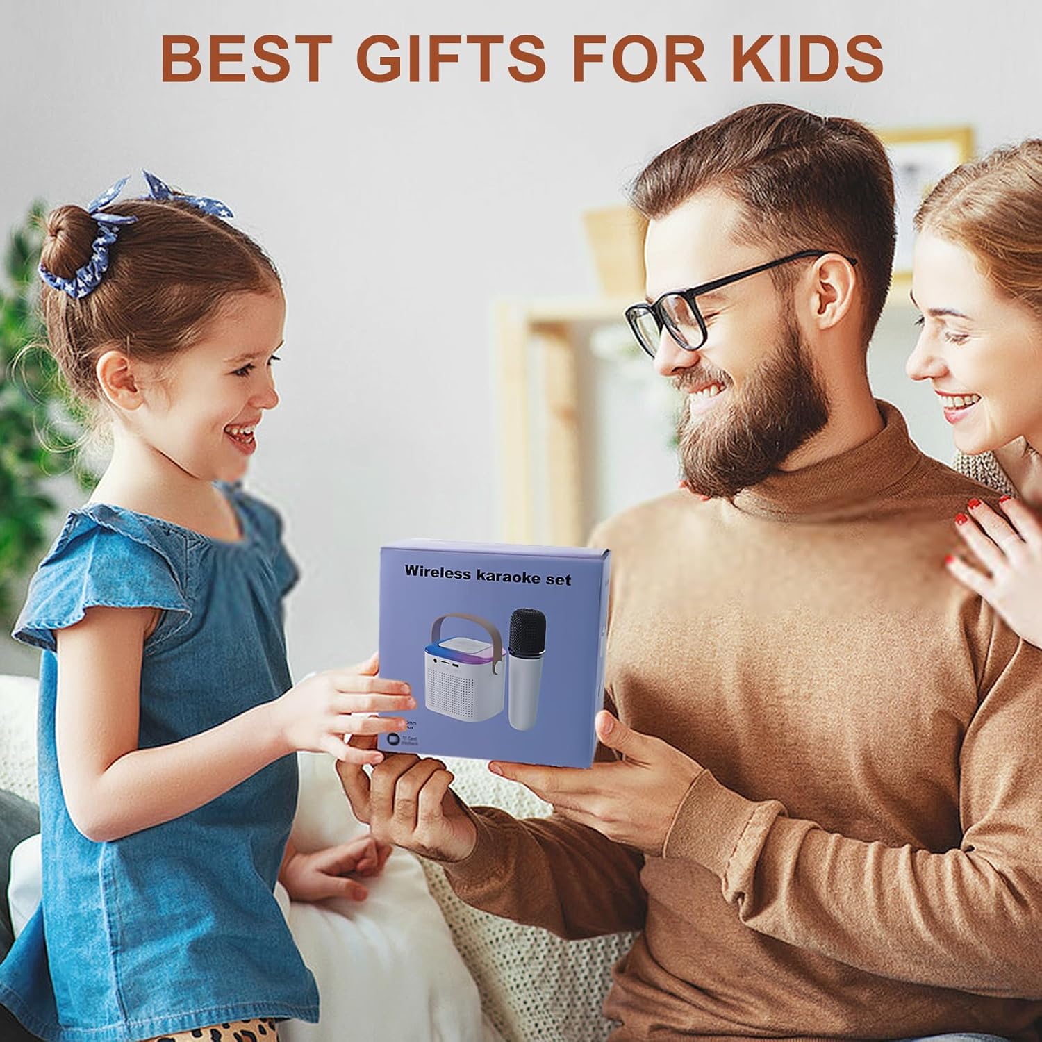 جهاز كاريوكي صغير للأطفال من سيفون، طقم من 2 ميكروفون لاسلكي، مكبر صوت بلوتوث محمول، أضواء ديسكو، هدايا مثالية لعيد الميلاد وعيد الميلاد للفتيات والأولاد بعمر 4 5 6 7 8 9 10 12 عامًا فأكثر