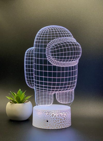 Among Us Night Light Table Lamp Among Us Table Lamp LED Light Night Light Table Lamps 3D Illusion Desktop Lamp USB Powered LED Lights Bedroom Decoration Lamp for Kids Gift Graduation Gift