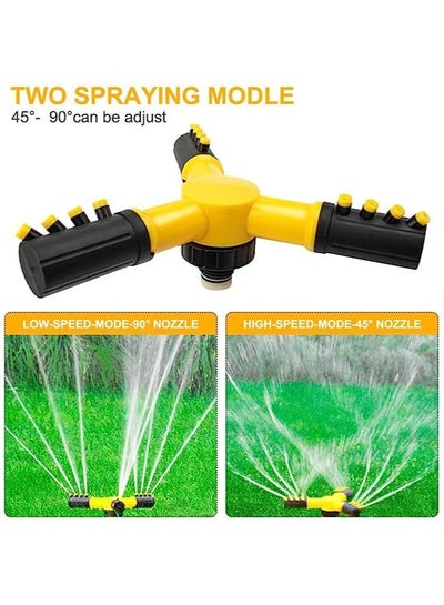 Three Arm Garden Sprinkler, 360° Rotating Sprinkler, Automatic Watering, Adjustable Garden Irrigation System, Garden Sprinkler for Lawns, Garden, Yard, Plants