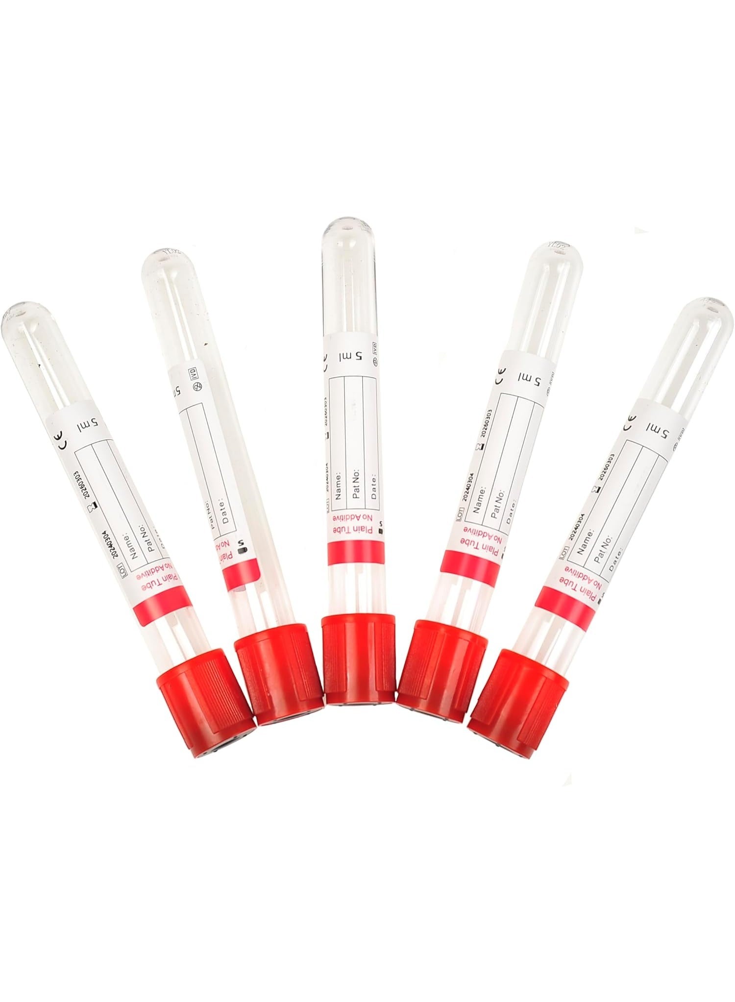 SKYLINE Lab Vacuum Blood Collection Tubes 3ml Red 100CS