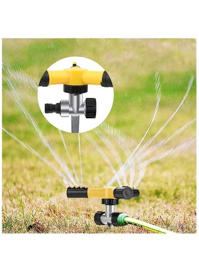 Three Arm Garden Sprinkler, 360° Rotating Sprinkler, Automatic Watering, Adjustable Garden Irrigation System, Garden Sprinkler for Lawns, Garden, Yard, Plants