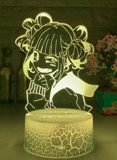 متعدد الألوان 3D ضوء الليل الوهم LED مصابيح ديكور مصباح للأطفال بطلي الأكاديمية Himiko Toga 3D مصباح أنيمي Boku No Hero Academia Cross My Body أضواء ليلية لتزيين غرفة النوم