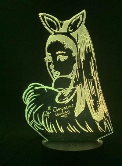 Multicolour Night Lights 3d Lamp Table Nightlight Celebrity Singer Ariana Grande Poster Cat Girl Fans Gift for Bedroom Decorative 3d LED Night Light