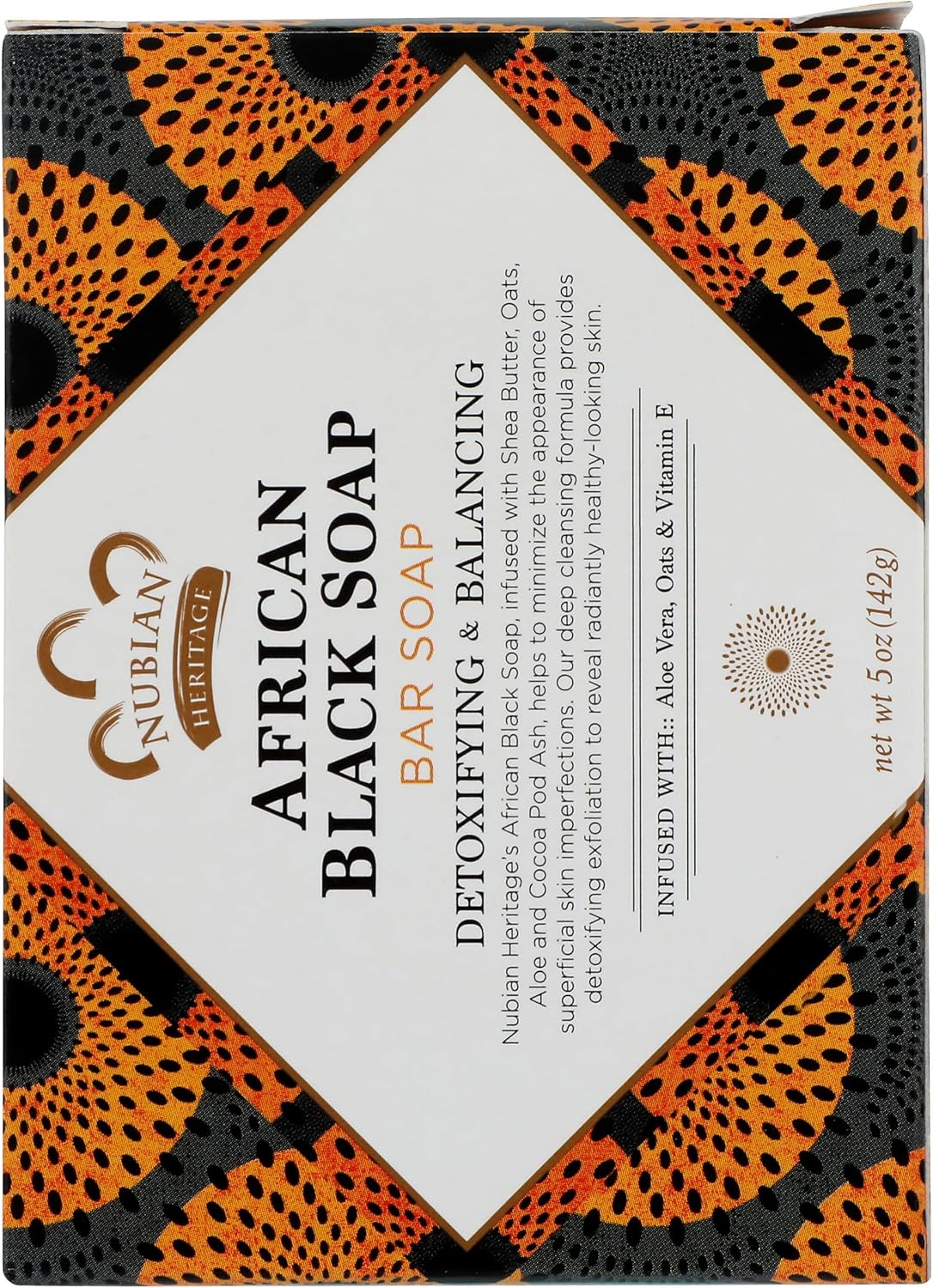 Shea Moisture African Black Soap Bar Soap For Unisex, 5 Oz.