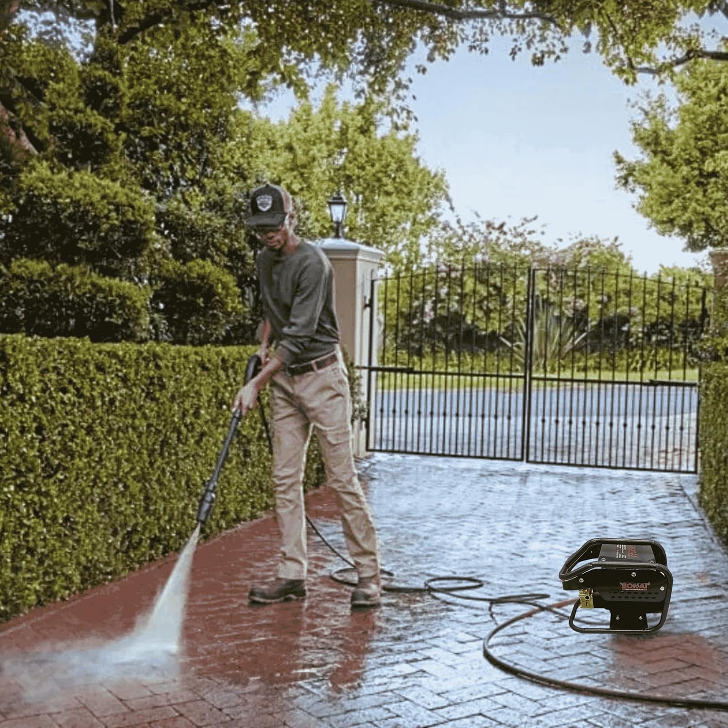 BONAI BN-HK70 High Pressure Washer 3000W | 300 Bar Power Washer | 8.5L/min Flow | Self-Priming, Auto Stop, Overheat Protection | Car, Patio, Driveway & Garden Cleaning Machine