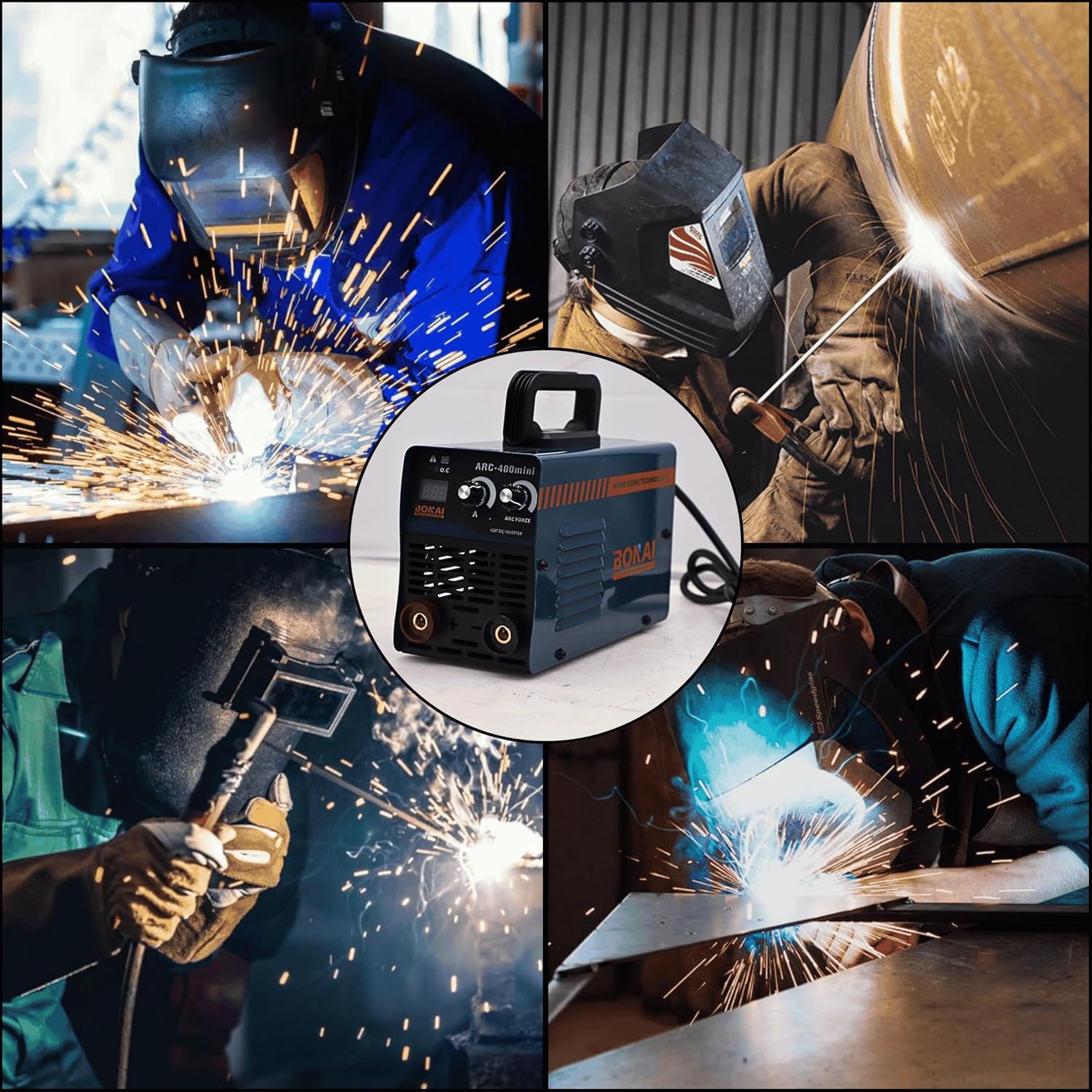 Bonai ARC-400 Mini Inverter Welder 220-240V | Portable MMA Welding Machine | IGBT DC Inverter 20-105A | Lightweight, Energy-Saving, Complete Welding Kit, BN-HK87