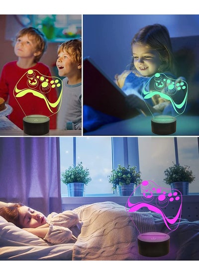 Game 3D Lamp, Hologram Illusion Controller Night Light for Kids, 16 Colors Changing with Remote+Timing+Dimmer Function, Boys Video Gamer Room Accessories as Xmas Birthday Gifts for Teen Men