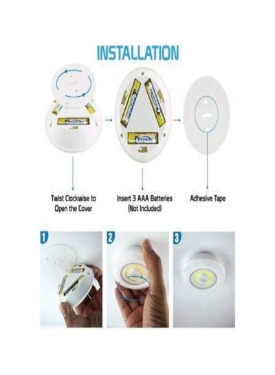 3 قطع ضوء تحت الخزانة لاسلكي ذكي LED مصباح ليلي يعمل بالبطارية مصباح التحكم عن بعد للمطبخ وخزانة الملابس وممر الدرج ومصباح السقف المثبت على السقف