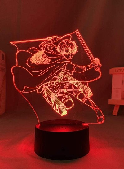 Attack On Titan Levi Ackerman 3D Anime Figure Night Light Lamp for Bedroom Decoration Led Night Light Kids Gift Attack On Titan Table Lamp AOT Levi
