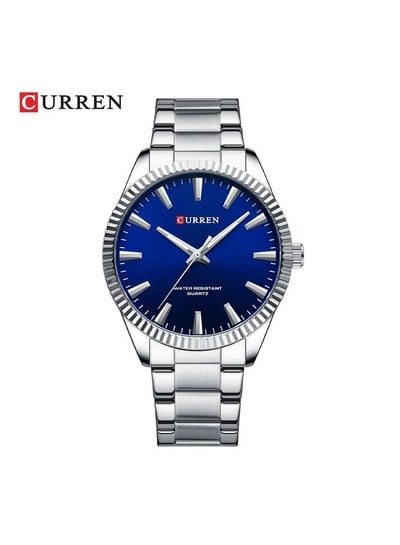 Men's Wrist Watch 8425 Stainless Steel Quartz Water Resistant - 44mm - Silver