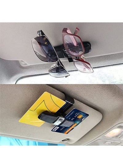 2 Pieces Sun Glasses Holder Clip Hanger for Car Sun Visor Mount Ticket Card Clip Sun Glasses and Eye Glasses Double-End Clip Holder for your Car 180° Rotational Glasses Holder