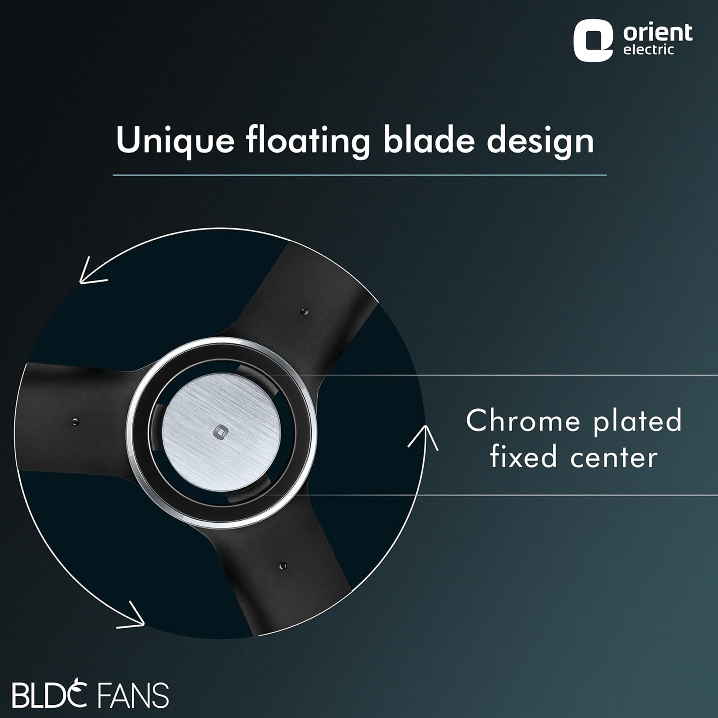 مروحة سقف ذكية Orient Electric I-Float BLDC IOT مع جهاز تحكم عن بعد (لون كوزموس أسود، قطر المروحة 1200 مم)