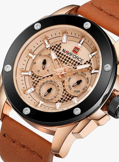 Men's Water Resistant Analog Watch NF9116 - 45 mm - Brown
