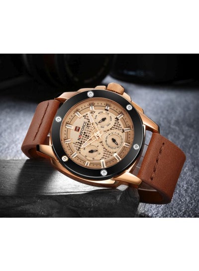Men's Water Resistant Analog Watch NF9116 - 45 mm - Brown