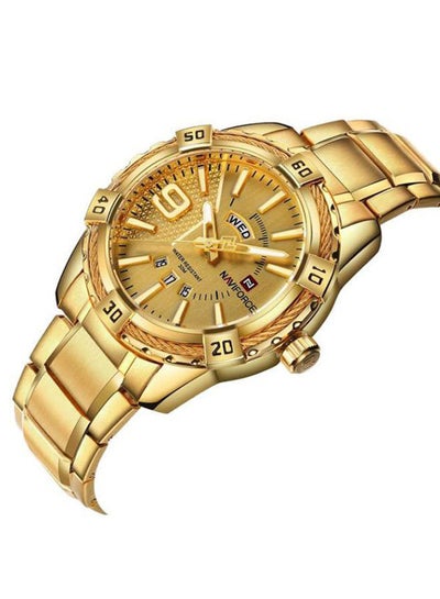 Men's Water Resistant Analog Wrist Watch 9117 - 45 mm -Gold