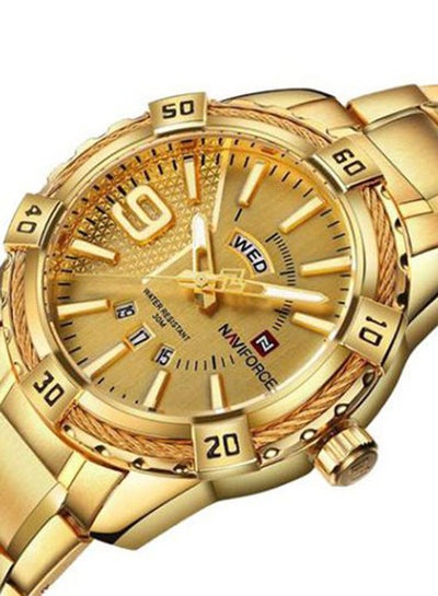 Men's Water Resistant Analog Wrist Watch 9117 - 45 mm -Gold