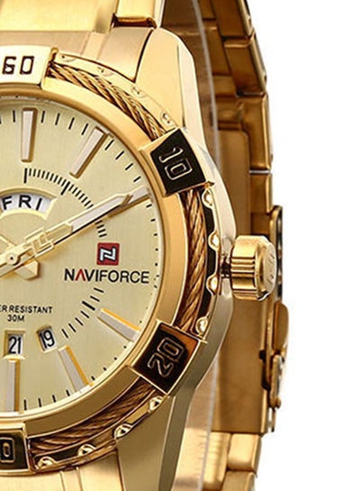 Men's Water Resistant Analog Wrist Watch 9117 - 45 mm -Gold