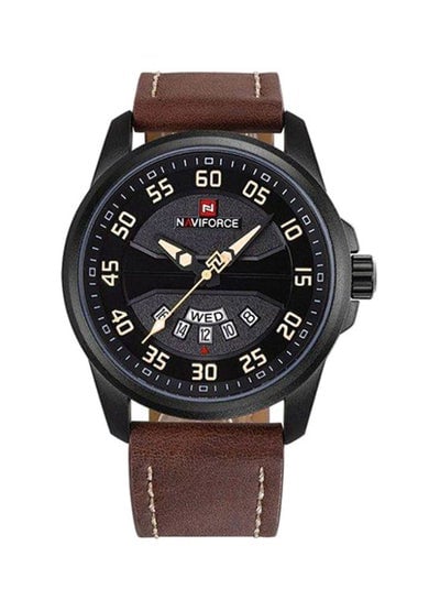 men Leather Analog Watch WT-NF-9124-BR#D1