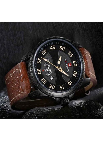 men Leather Analog Watch WT-NF-9124-BR#D1