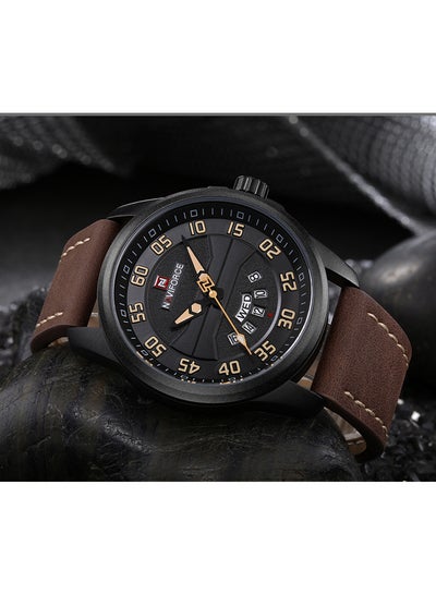 men Leather Analog Watch WT-NF-9124-BR#D1