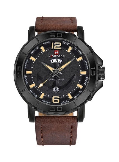 men Leather Analog Watch 9122 B-Y-D.BN