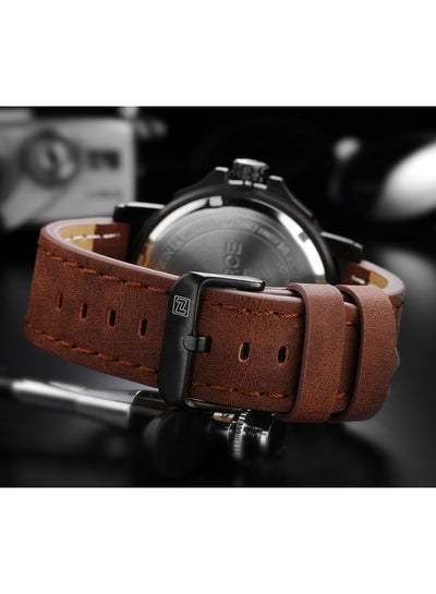 men Leather Analog Watch 9122 B-Y-D.BN