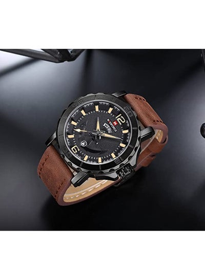 men Leather Analog Watch 9122 B-Y-D.BN