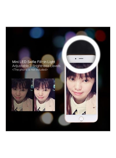 Portable Clip-On Mini LED Ring Black/White