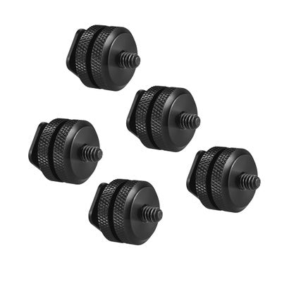 Tripod Screw Adapter Flash Shoe Mount For DSLR Camera Rig Black
