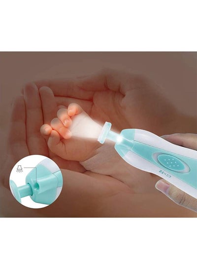 ماكينة تشذيب الأظافر الكهربائية مع محرك اهتزاز ورؤوس طحن وتلميع مختلفة لحديثي الولادة - 7 قطع