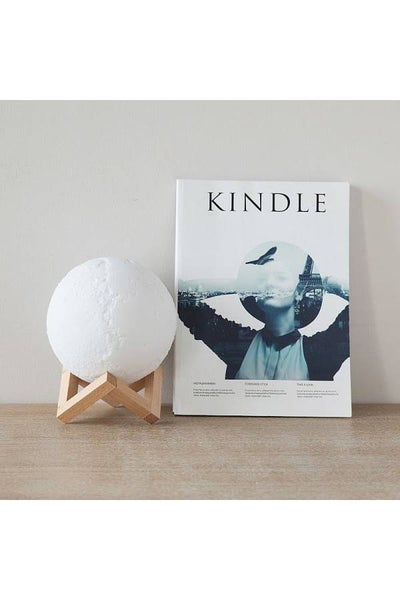 ضوء القمر القابل لإعادة الشحن بطباعة ثلاثية الأبعاد، بيج/أصفر