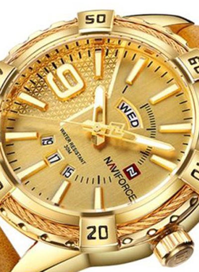 ساعة أنالوج مقاومة للماء للرجال 1J2785BR-1 - 44 ملم - بني