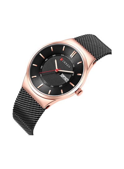 ساعة يد تناظرية بسوار من الفولاذ المقاوم للصدأ للرجال