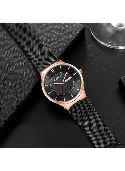 ساعة يد تناظرية بسوار من الفولاذ المقاوم للصدأ للرجال