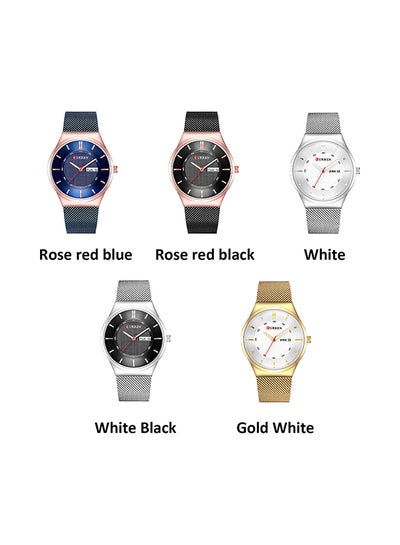 ساعة يد تناظرية بسوار من الفولاذ المقاوم للصدأ للرجال