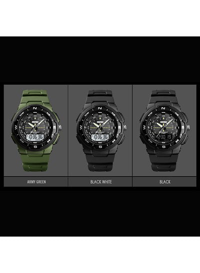 ساعة يد رجالية من جلد البولي يوريثان انالوج ورقمية