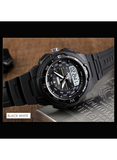 ساعة يد رجالية من جلد البولي يوريثان انالوج ورقمية