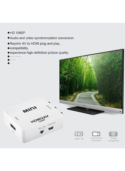 كابل تحويل فيديو اتش دي ام اي الى ايه في اتش دي باللون الأبيض