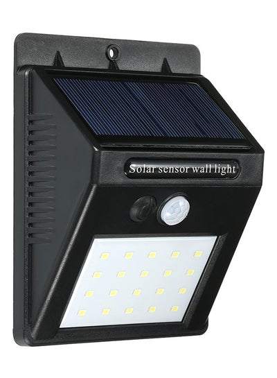 20-LED Waterproof Solar Powered Motion Sensor Wall Light Black/White 5 x 10cm