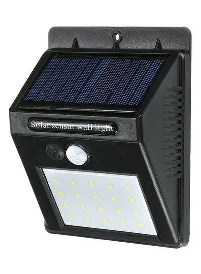 20-LED Waterproof Solar Powered Motion Sensor Wall Light Black/White 5 x 10cm