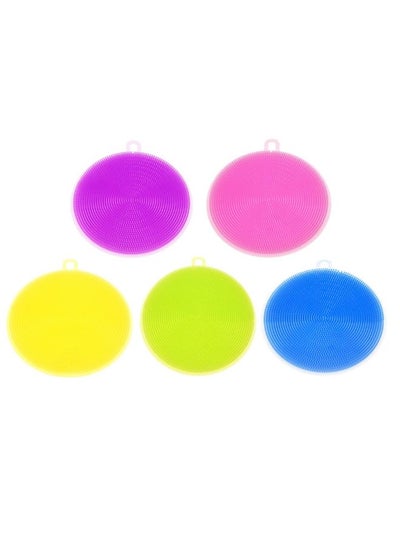 فرشاة غسيل الأطباق مستديرة الشكل متعددة الوظائف باللون الأصفر